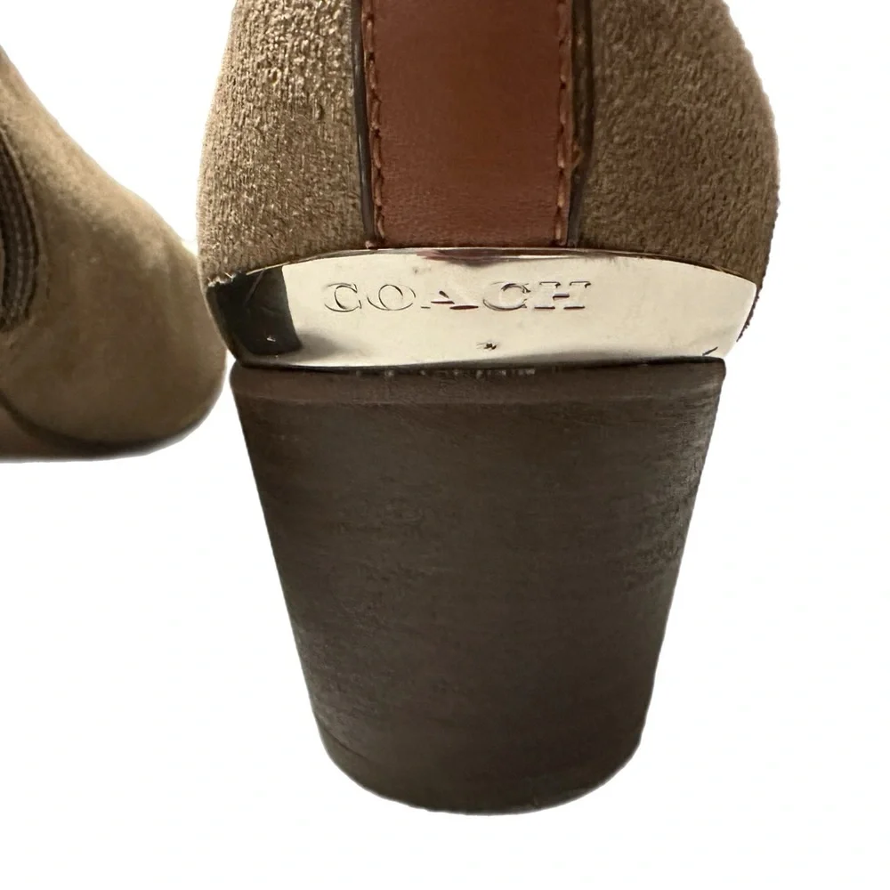 COACH Pauline Slate Gray Suede Leather Booties (Size 7) - Picture 9 of 12